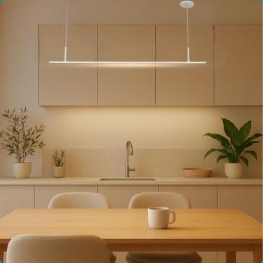 Imagem de Pendente Perfil Led Linear Branco Aluminio Balcao Cozinha 127V - Dant 