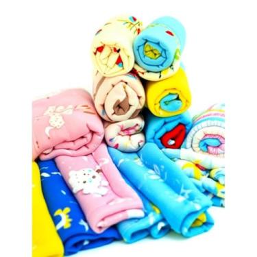 Imagem de KIT 2 UND MANTA INFANTIL BEBE SOFT COBERTOR ANTIALERGICO MENINA MENINO 1m x 0,90m (MISTO (VARIADO)