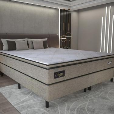 Imagem de Cama Box Conjugado King com Colchão (193x67x203) Safira Gazin CR35347