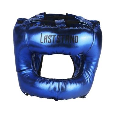 Imagem de Fenteer Capacete de boxe Kickboxing Capacete de proteção para cabeça macio com cobertura total para adultos unissex para artes marciais karatê, Azul