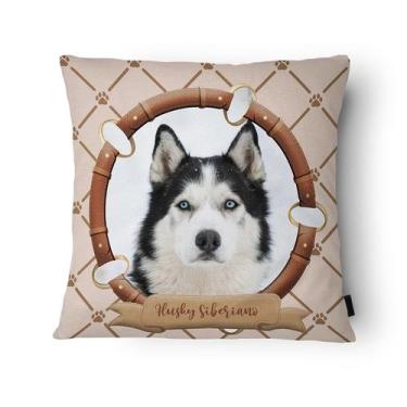 Imagem de Capa de Almofada Veludo 43x43cm Husky Siberiano - Tuti Gottô