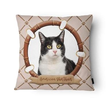 Imagem de Capa de Almofada Veludo 43x43cm American Shorthair - Tuti Gottô