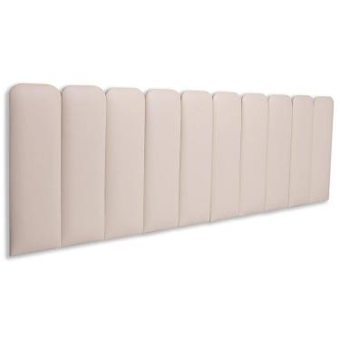 Imagem de Cabeceira King Kit 10 Placas Modelo Arredondada - Courino Marfim / Off White
