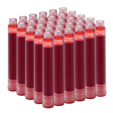 Imagem de Jinhao Cartucho de tinta vermelha padrão internacional de 2,6 mm de diâmetro de furo conjunto de 30 peças