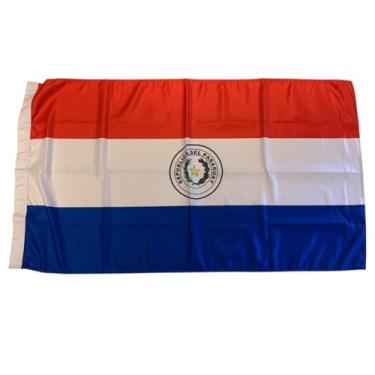Imagem de Bandeira Vários Países 1 face 71 x 1,28 100% Poliéster Nações (Paraguai, 71 x 1,28)
