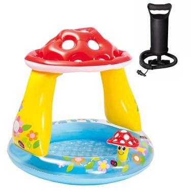 Imagem de Piscina infantil cogumelo 45l c/ cobertura uv + bomba manual - Intex, 