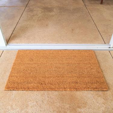 Imagem de Capacho Retangular Fibra De Coco Base PVC 75x45cm - Komeco - Natural