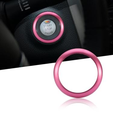 Imagem de TOMALL Acabamento do anel de parada de partida do motor compatível com Nissan Altima 2013 2014 2015 2016 2017 2018 interior do carro chave de ignição botão de arranque capa de alumínio acessórios de