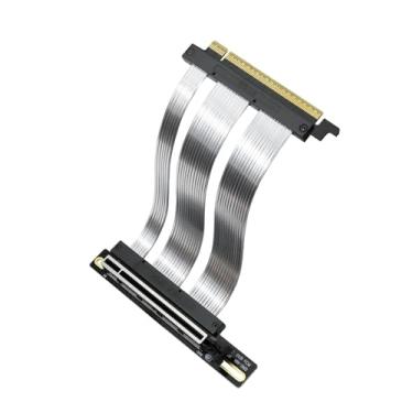 Imagem de GIGA-MEGA Cabo Riser PCIe 5.0 X16 Cabo de extensão GPU GEN5 Suporte vertical para placa Riser SSD Next RTX5090, GEN5 (20 cm)