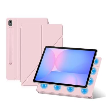 Imagem de QYiiD Capa magnética para Galaxy Tab S8 Ultra 2022 14,6 polegadas (SM-X900/X906) com suporte S-Pen, capa dobrável fina suporte multi-ângulo suporte modo retrato e paisagem, rosa