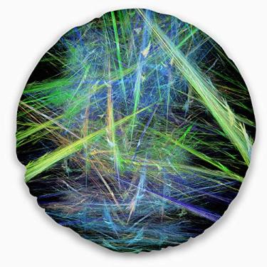 Imagem de Design verde azul mágico fractal padrão abstrato sala de estar, sofá, almofada de alta qualidade + capa de almofada impressa em ambos os lados 50 cm