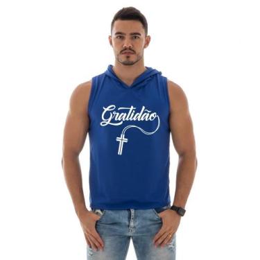 Imagem de Camiseta Regata Masculina Capuz Machão Academia Treino Gratidão - DuCh