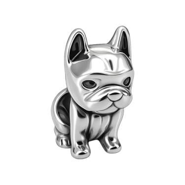Imagem de BlingNuts Pingente feminino Love Puppy Animal Bulldog Corgi compatível com pulseiras Pandora Charms para mulheres, One Size, Aço inoxidável, Sem Pedra Preciosa