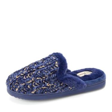 Imagem de Dearfoams Sapatos femininos de espuma viscoelástica para casa presentes para ela chinelo Paris Scuffper, 11-12, Pavão, 11-12