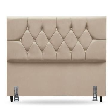 Imagem de Cabeceira Para Cama Casal Queen 160 Cm Brenda E Frame Suede Bege - Bla