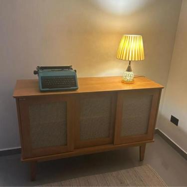 Imagem de Aparador Buffet MDF/MDP Pés Madeira Pinus Resistente 3 Portas De Corre