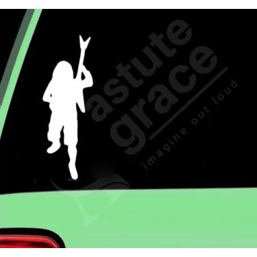Imagem de Adesivo decalque de vinil AG Guitarist Silhouette, branco, 15 x 5 cm, adesivo permanente, para guitarra, carro, laptop