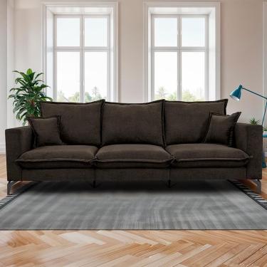 Imagem de Sofá 3 Lugares Modular Boma. 2,40m Boucle Sofá Inbox Marrom