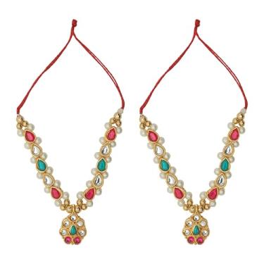 Imagem de Conjunto de 2 malas para Laddu Gopal/Devi Maa/Radha Krishna/Festival Navratri tradicional indiano, conjunto de deusas, joias de divindades, estátua de ídolo de Deus, decoração de Diwali (tamanho