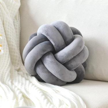 Imagem de Almofada VBGYA Knot Ball Soft Home Decor 20 cm cinza escuro