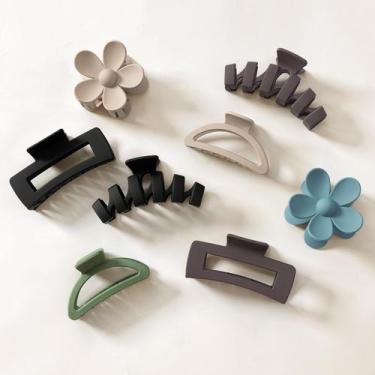 Imagem de Clipes de cabelo Sunolga Flower Claw Clips para mulheres, 8 peças