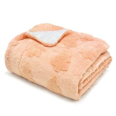 Imagem de Cobertor de Natal sherpa 127 x 152 cm para decoração de casa, árvore de Natal bege escuro jacquard cobertor de lã macia de flanela para cama, sofá, presentes de decoração de Natal para mulheres