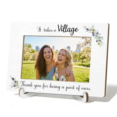 Imagem de HSIASHENG Porta-retrato Thank You Gifts 10 x 15 cm, presente de agradecimento para um amigo colega de trabalho, It Takes a Village Thank You Molduras para fotos de 10 x 15 cm para decoração de mesa de