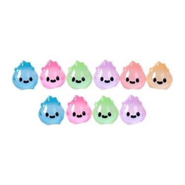 Imagem de Wswqop 10x Mini Figuras Luminosas de Halloween Enfeites de Paisagem Estátuas em Miniatura para Presente, Chama 2.4cmx2.5cm
