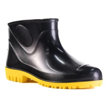 Imagem de Bota Botina Botinha PVC Cano Extra Curto para Açougue Cozinha Restaurantes Hotel Industrial Abatedouros Impermeável - Innpro (Preto/Amarelo, 39, BR, Adulto, Alfa, Único)