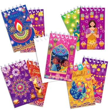 Imagem de KYMY Happy Diwali Pocket Mini Notebooks Bulk, 8pcs Deepavali Rangoli Small Cute Memo Notepads, Festival of Lights Tactical Steno Memo Pads or India Festival Hindu Office School Supplies