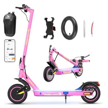 Imagem de HONEYWHALE S2 MAX Patinete Elétrico Adulto, 500W-32km/h-22km, Velocidade-Juvenil-Dobrável-Scooter-Eletrica-Autonomia, Scooter Elétrica com Suspensão Dianteira, Suporte para Celular, Bolsa (Rosa)