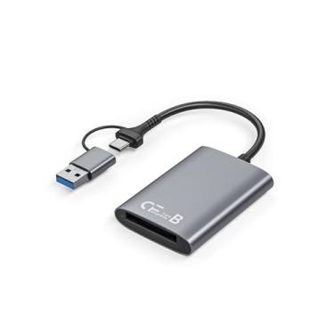 Imagem de Bitsjour Leitor de cartão CFexpress tipo B com USB 3.2 (geração 2) 10 Gbps, USB C e USB A 2 em 1, compatível com smartphones/tablets/notebooks/desktop PC