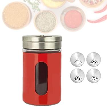 Imagem de Porta condimento de Vidro e Inox Vermelho - Dolce Home