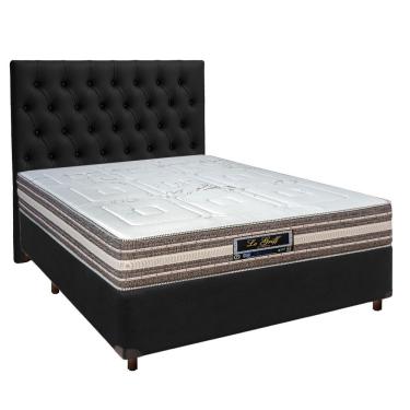 Imagem de Cama Box + Colchão Casal Molas Ensacadas Legriff Sankonfort + Cabeceira Estofada