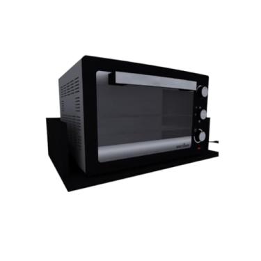 Imagem de Suporte de Micro-ondas de MDF Preto 53x15x43