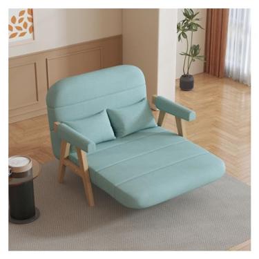 Imagem de Sofá-cama dobrável Sofá-cama, com apoio de braço, moderno encosto ajustável, Sofás conversíveis para salas estar, escritórios, pequenos espaços, apartamentos(Blue,100cm)