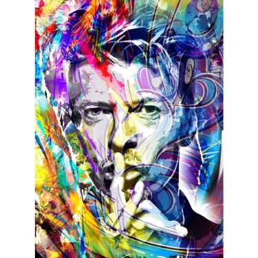 Imagem de Pintura David Bowie 50x70 cm Impressão em tela com moldura de madeira
