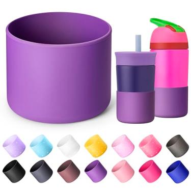 Imagem de Diumepo Bota de silicone para Owala Flip bota de água de 396 g e copo infantil de 340 g, capa protetora antiderrapante para garrafa de água de aço inoxidável isolada de 396 g (Roxo)