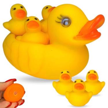 Imagem de Kit Brinquedo Vinil Hora Do Banho Pato Patinhos Banheira - Europio