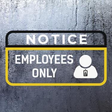 Imagem de 6 placas apenas para funcionários, 21 x 12 cm, à prova d'água, apenas para funcionários, adesivo, sinais de porta de vinil removíveis, placas privadas para portas, placa de área restrita para