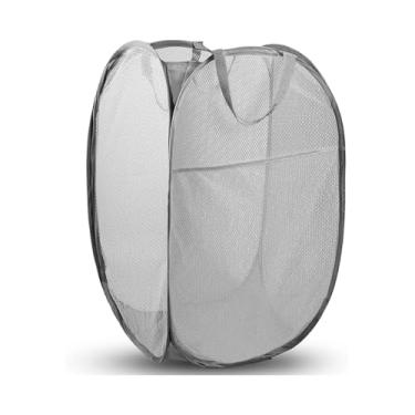 Imagem de Cesto pop-up, cesto de roupa suja de malha, cesto de roupa suja - cinza