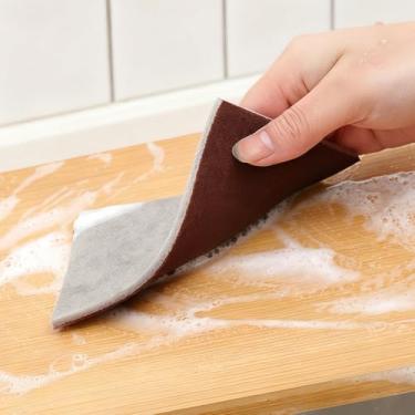 Imagem de 5 peças de esponja de carborundum nano esmeril esponja de pedra do Cáspio escova de limpeza para panelas, frigideiras, prateleiras de forno e manchas de pia