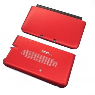 Imagem de Hzxkqmil Capa frontal e traseira para console Nintendo 3DS XL, placa frontal A/E de substituição para placa frontal superior/inferior para 3DSXL antigo, vermelho