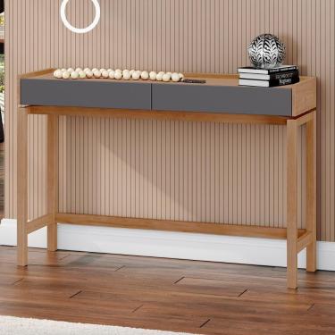 Imagem de Aparador Sala De Estar 120cm Pé Madeira Soleil Tauari/grafite F07 - Mpozenato