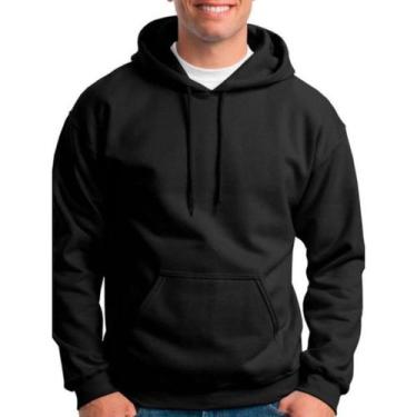 Imagem de Moletom Masculino Canguru Blusa Casaco Abrigo Algodão Liso Confortável