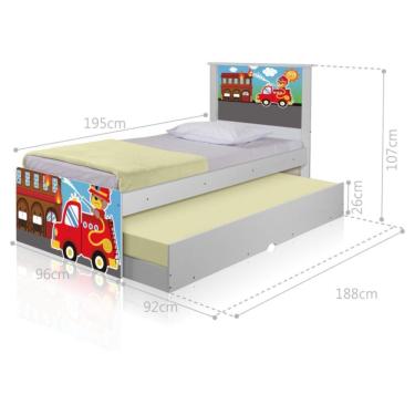 Imagem de Bicama Juvenil Adesivada Bombeiro