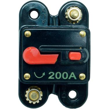 Imagem de Disjuntor Automotivo 200A Proteção Som Bateria Fusível Resetável Liga Desliga Svart 0757