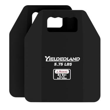Imagem de YIELDEDLAND Placas para colete de peso pares de 5,75/4 kg - treinamento de força, corrida, exercícios pesados (preto, placa de 2,6 kg)