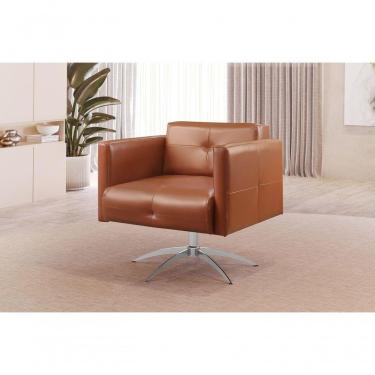 Imagem de Poltrona Giratória Angra Base Cromada Cor:material Sintético Caramelo 302