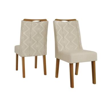 Imagem de Cadeira Sala De Jantar Stela Ipe-linho Neve Bege - Dj Móveis